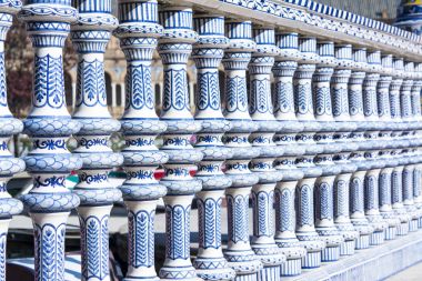 Mimari detay - plaza de espana Seville, Endülüs, İspanya.