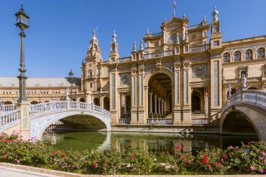 Mimari detay - plaza de espana Seville, Endülüs, İspanya.