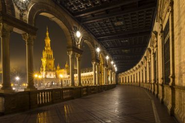 Mimari detay - plaza de espana Seville, Endülüs, İspanya.