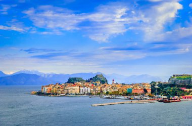 Korfu, Corfu, Yunanistan: Klasik Yunan panoramik manzaralı ho