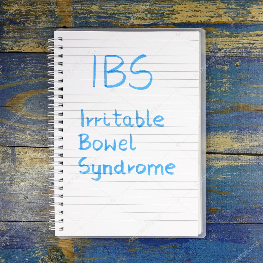 IBS- Irritable Bowel Syndrome written in notebook