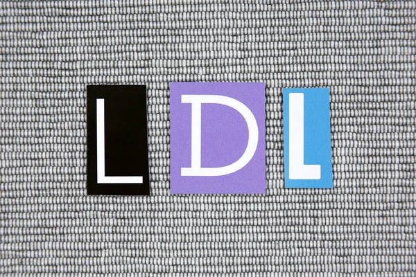 LDL (Lipoproteina a bassa densità) acronimo su sfondo grigio — Foto Stock