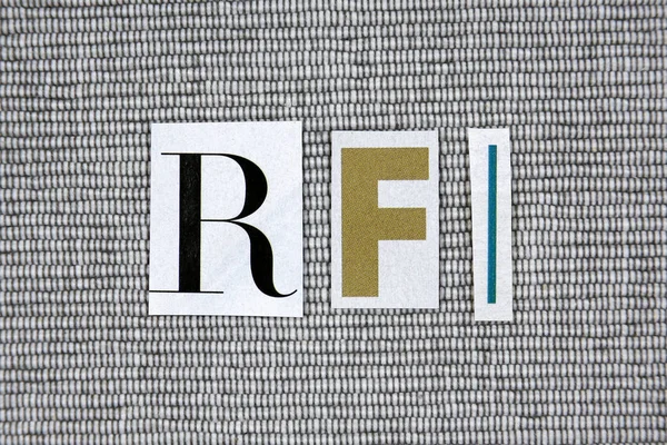 Rfi (Anfrage nach Informationen) Akronym auf grauem Hintergrund — Stockfoto