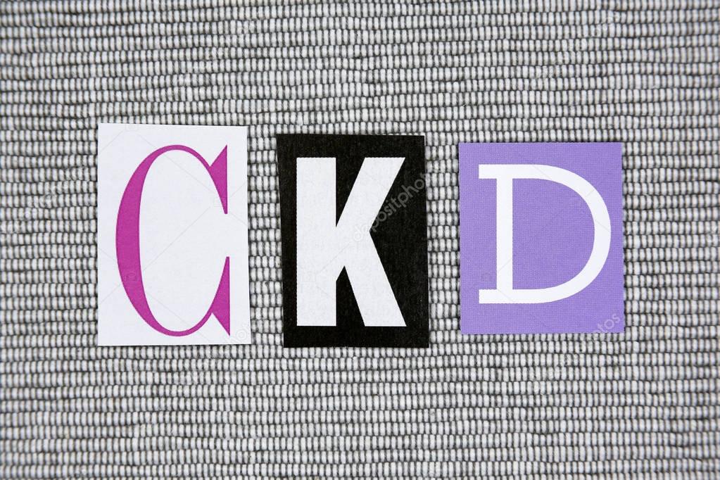 CKD (Chronic Kidney Disease) acronym on grey background