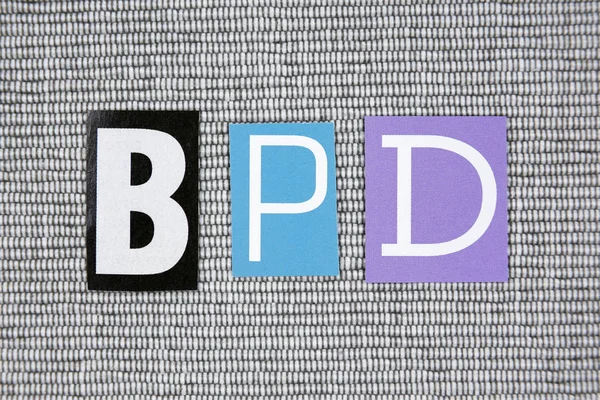 BPD (Borderline Personality Disorder) acronym on grey background — Stock Photo, Image