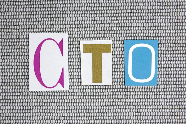 CTO (Chief Technology Officer) acronym on grey background