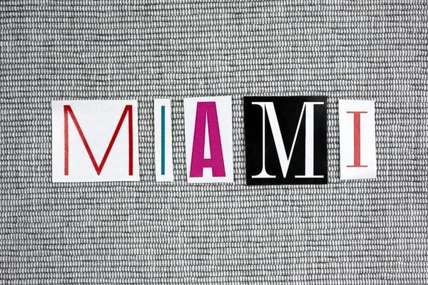 Miami word on grey background — Stock Photo, Image