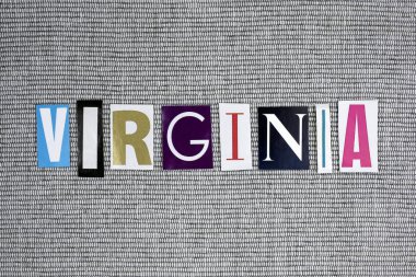 Virginia kelime gri arka plan üzerinde