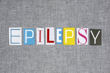 epilepsi kelime gri arka plan, tıbbi kavramı üzerinde