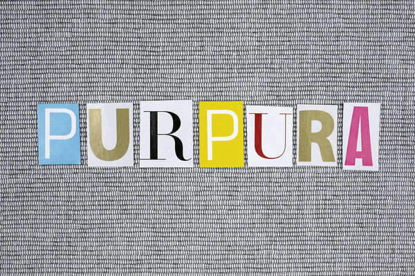 purpura word on grey background. medical concept