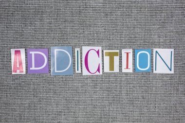 gri arka plan, tıbbi kavramı üzerinde bağımlılığı kelime