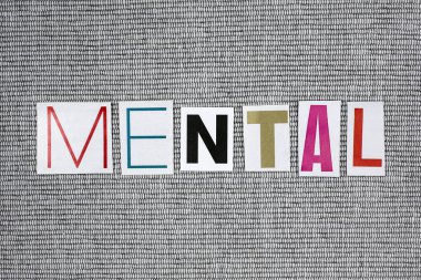 gri arka plan üzerinde zihinsel kelime