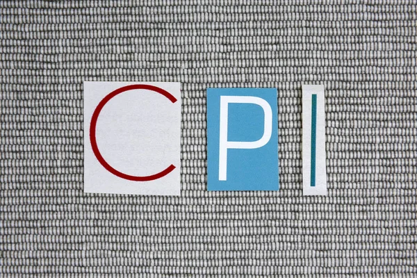 CPI (fogyasztói árindex) rövidítése, a szürke háttér — Stock Fotó