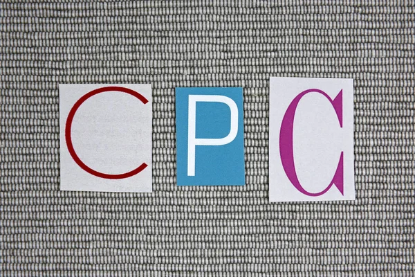 Cpc (cost per click) Akronym auf grauem Hintergrund — Stockfoto