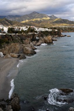 Nerja ünlü tatil costa del sol, malaga, İspanya 