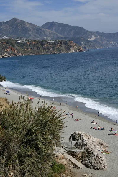 Carabeillo strand Nerja, Costa del Sol, Spanyolország — Stock Fotó