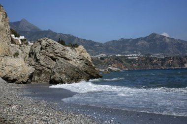 Nerja ünlü tatil costa del sol, malaga, İspanya 