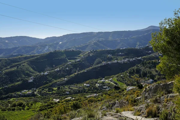 Rural landscape- Frigiliana one of the beautiful spanish pueblos — Stock Photo, Image