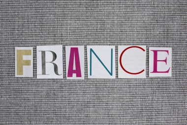 Fransa kelime gri arka plan üzerinde