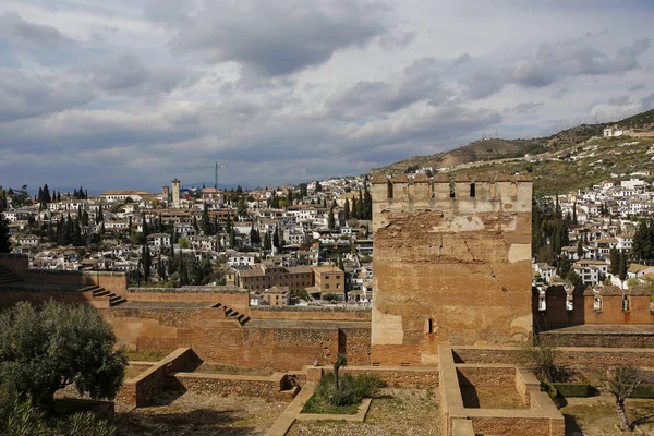 Distrito Albayzin e Sacromonte em Granada, Andaluzia, Espanha — Fotografia de Stock