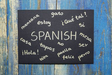 concept of learning spanish language clipart