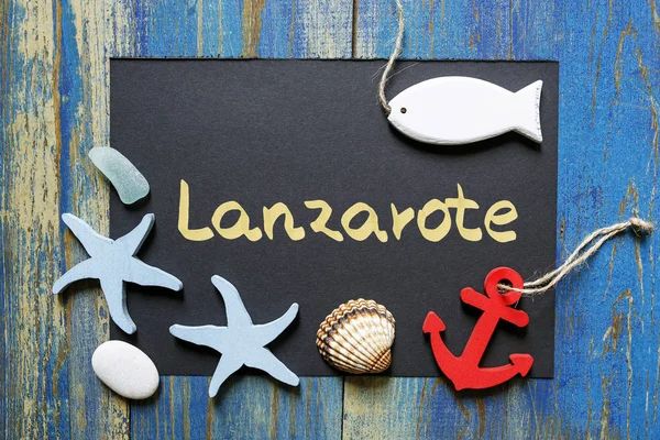 Zomer briefkaart van Lanzarote, Canarische eilanden, Spanje — Stockfoto