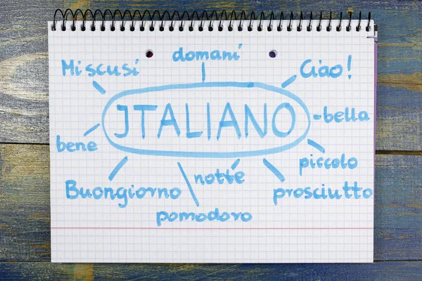 Concept van het leren van Italiaans (italiano) — Stockfoto