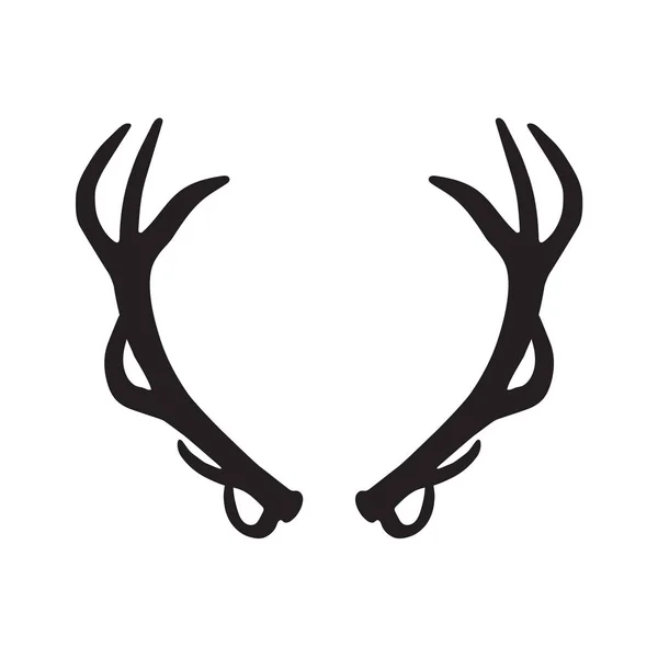 Black silhouette of deer antlers — Stock Vector