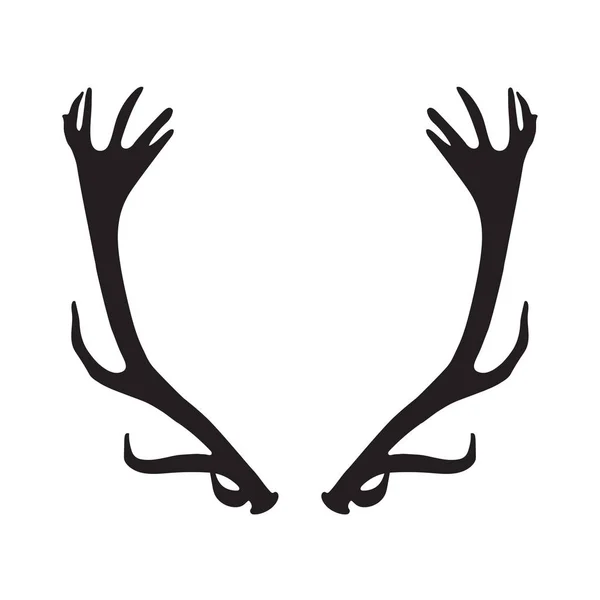 Black silhouette of deer antlers — Stock Vector