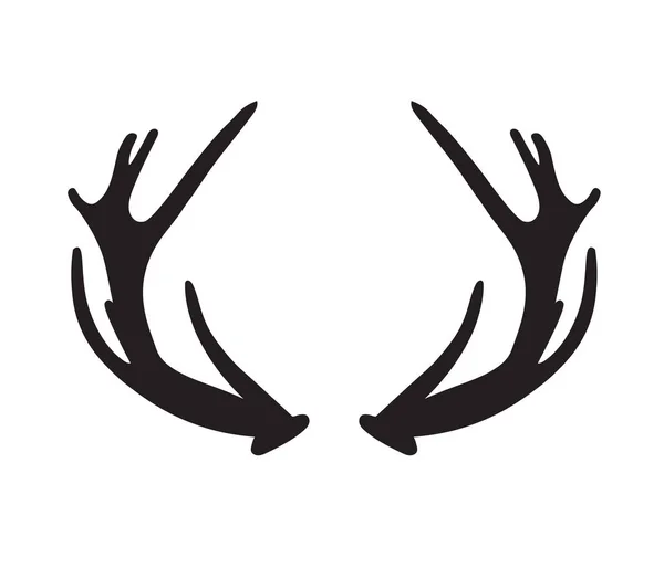 Чорний силует рогів оленів — стоковий вектор