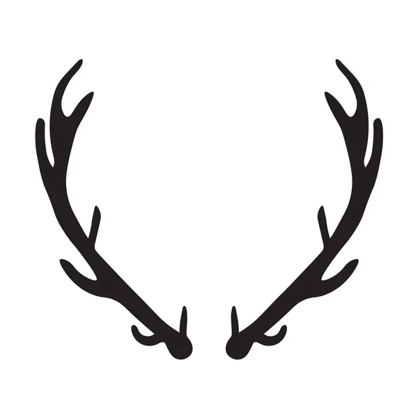 Black silhouette of deer antlers — Stock Vector