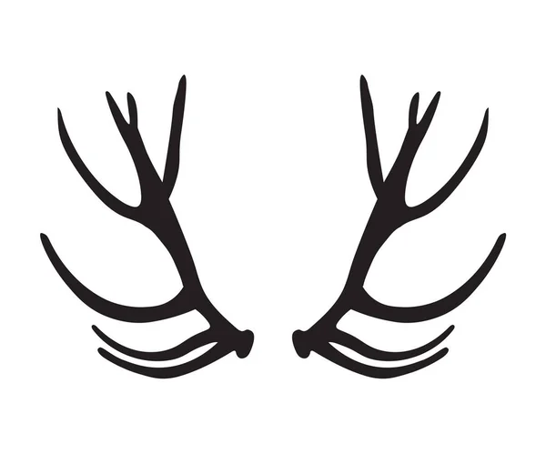 Svart siluett av deer horn — Stock vektor