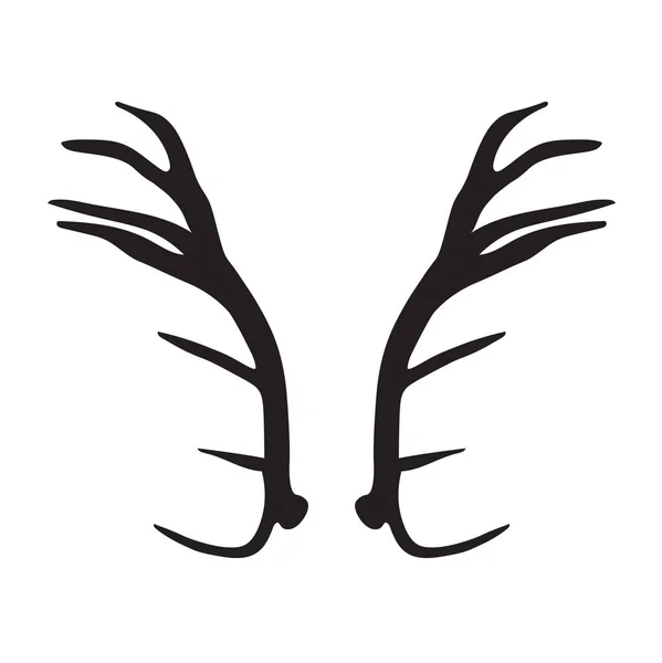 Black silhouette of deer antlers — Stock Vector