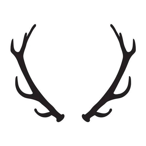 Silueta negra de cuernos de ciervo — Archivo Imágenes Vectoriales