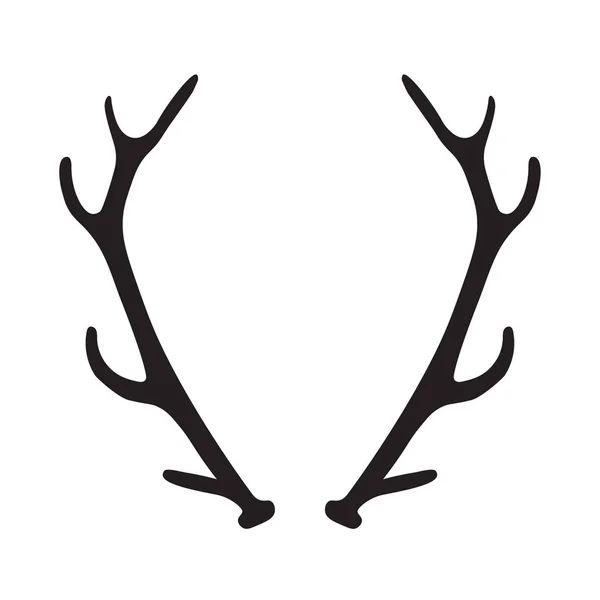 Silhouette nera di corna di cervo — Vettoriale Stock