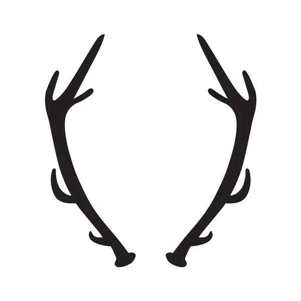 Czarna sylwetka jelenia poroże — Wektor stockowy