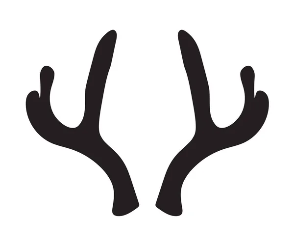 Silhouette noire de bois de cerf — Image vectorielle