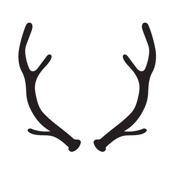 Black silhouette of deer antlers — Stock Vector