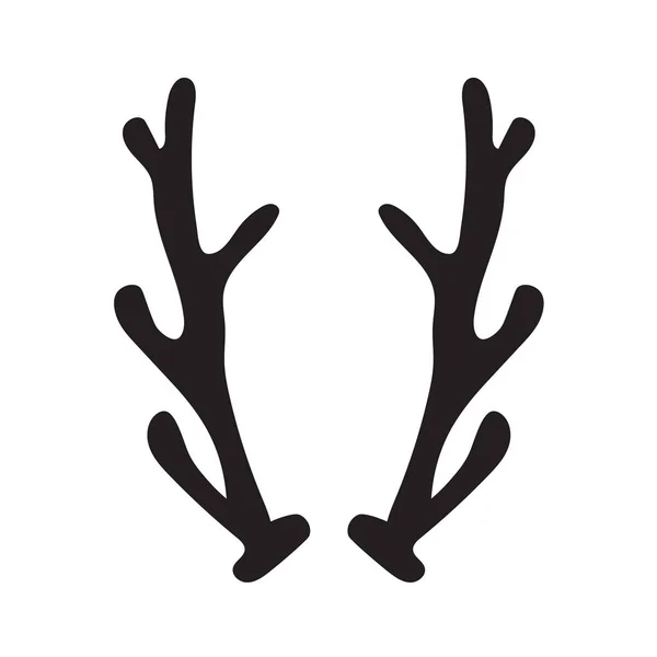 Silueta negra de cuernos de ciervo — Vector de stock