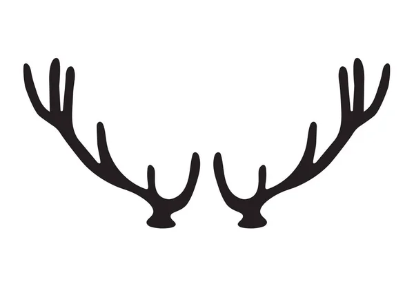 Zwarte silhouet van herten gewei-vector illustratie — Stockvector