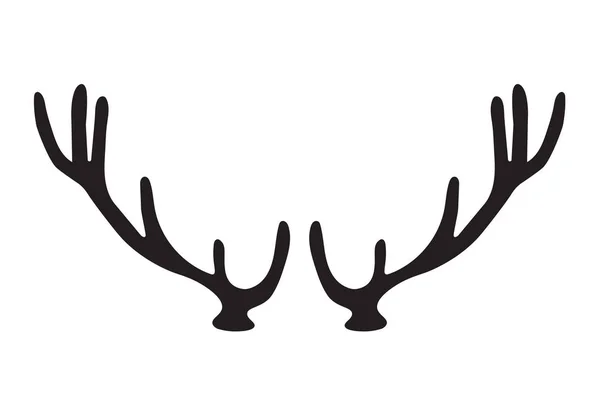 Black silhouette of deer antlers- vector illustration — Stock Vector