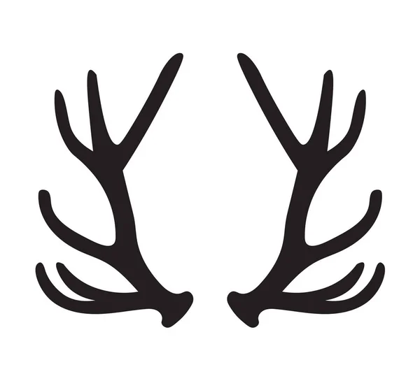 Black silhouette of deer antlers- vector illustration — Stock Vector