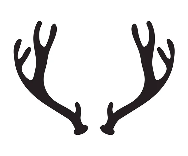 Silhouette nera delle antenne di cervo illustrazione vettoriale — Vettoriale Stock