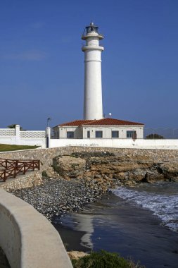 Torrox Costa 'daki deniz feneri, Costa del Sol, İspanya