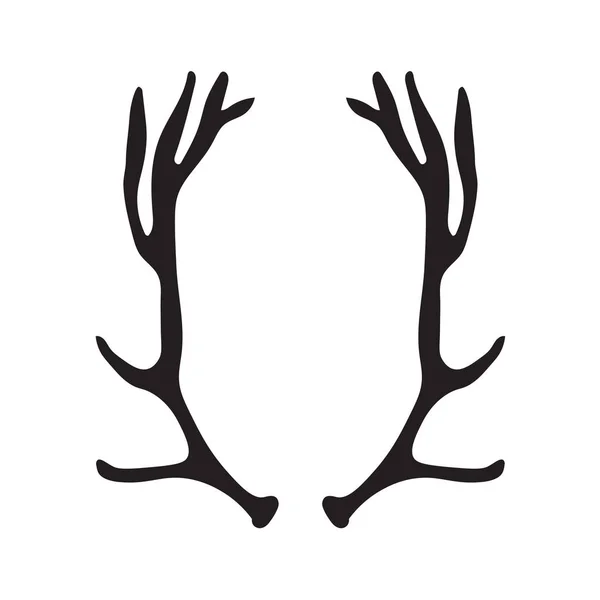 Silhueta preta de chifres de cervos - ilustração vetorial — Vetor de Stock