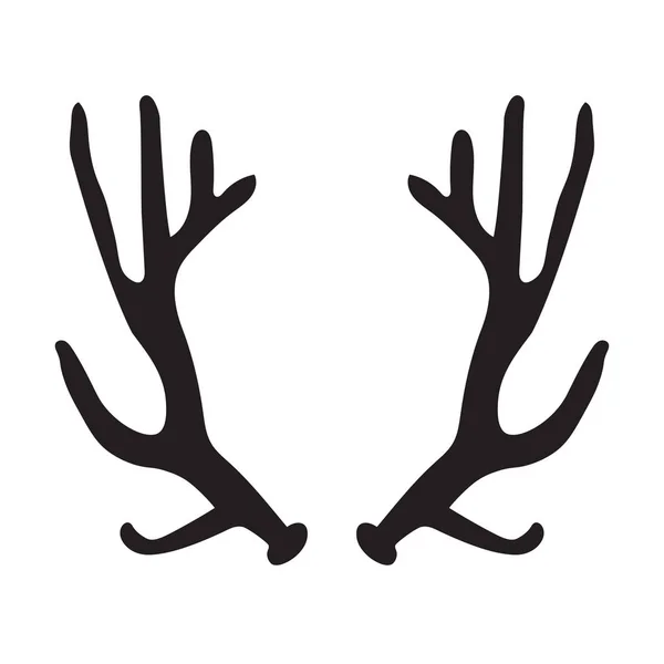 Black silhouette of deer antlers- vector illustration — Stock Vector