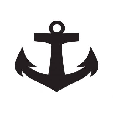 çapa simge vektör çizim gemi