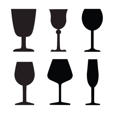 şarap cam set-vektör çizim