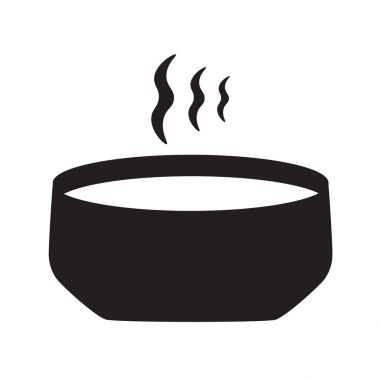 sıcak çorba simge vektör çizim ile kase