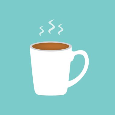 sıcak kahve fincanı simgesi - vektör çizimi